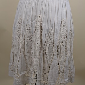 90's anthropologie white cotton fish crochet skirt image 5