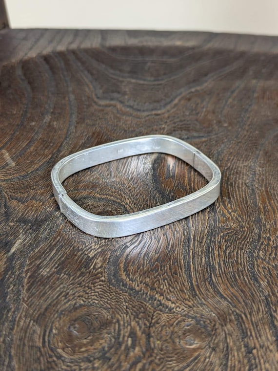 1990's sterling silver square silver hinge bangle