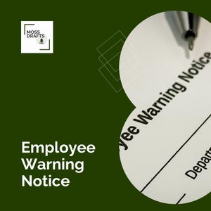 Employee Warning Notice Template | HR Disciplinary Form | Printable + Fillable PDF