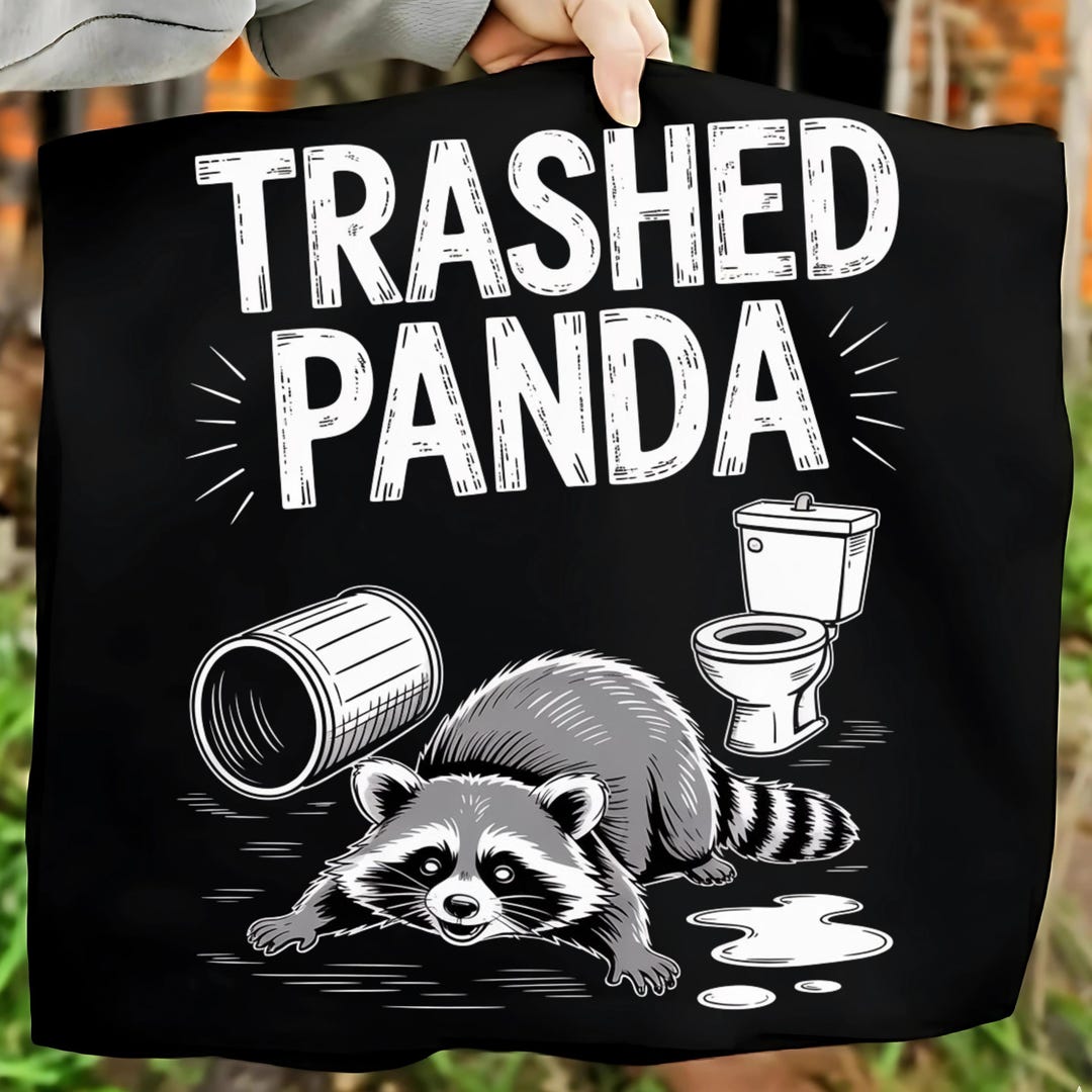 Trashed Panda Trashed Panda Raccoon PNG | Funny Trash Panda Humor | Cute Drunk ...