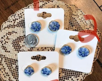 Vintage Plate Stud Earrings