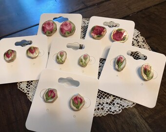 Vintage Plate Stud Earrings