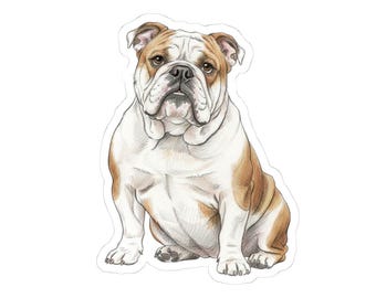 Sticker Engelse Bulldog-illustratie | Kiss-Cut-sticker, hondensticker