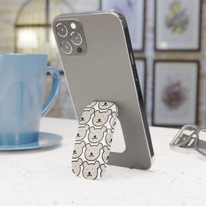 Cute Bear Phone Grip, Phone Stand, Teddy Bear Accessory, Animal Lover Gift, All-ages Tech Gadget, Cute Bear Decor