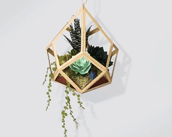DIY Sukkulenten Hängende Verzierung Papier Handwerk Kit: Miniatur Hängende Garten für Wohnkultur, handgemachte botanische Kunst für Erwachsene