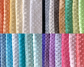 Minky Dot Fabric - Polyester Plush Dimple Fleece for Baby Blankets and Soft Toys