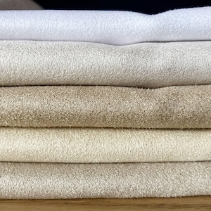 Ivoor, kaki, beige imitatiesuèdestof - microsuèdemateriaal voor naaien, knutselen, woondecoratie, lichtgewicht, 200 gsm