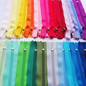 YKK Nylon Zippers Sampler Pack: 24 Colors, 4&quot;-22&quot; Crafting Zips
