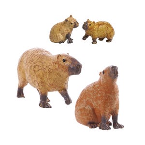 Miniature Capybara Figurine - 1:64 scale, Micro Animal Figures for Dioramas, Terrariums, Tiny Cake Decor, Plant Displays