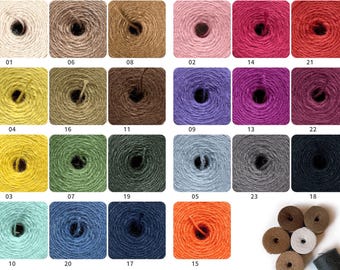 100% Jute Yarn - 110g Skein Natural Fibre Yarn, 23 Colors