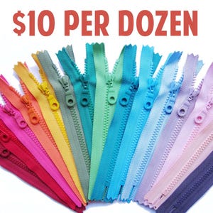 YKK Vislon Zippers - 23 Colors, 4" to 10" Chunky Plastic Zippers