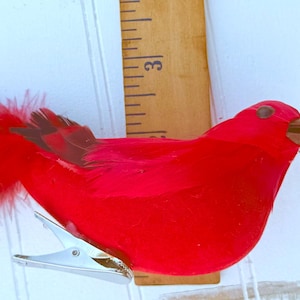 Vintage Feathered Cardinal Ornaments (20+): Red Clip-On Christmas Decor