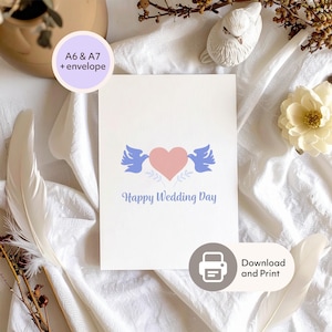 Wedding Celebration Card | Printable Minimal Wedding | Happy Wedding Card | Digital Download