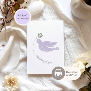 Thinking Of You Card Printable | Bereavement Card | Minimal Condolence Card | Sympathy Card | Print at Home | Digital Download