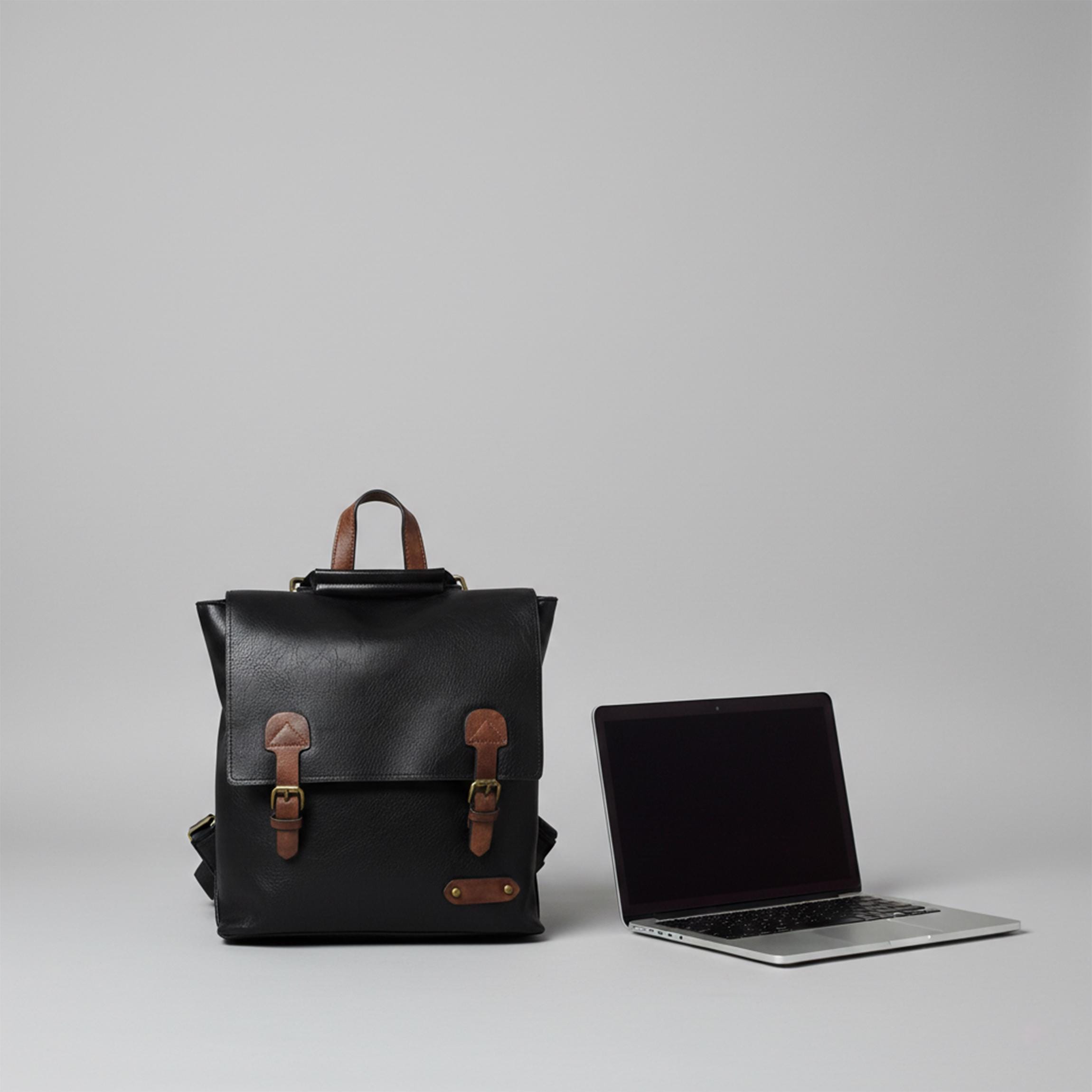Vegan Leather Laptop Backpack for Travel Work Daily Use - Large Eco-Friendly vegan-leather-laptop-backpack-  main image 3