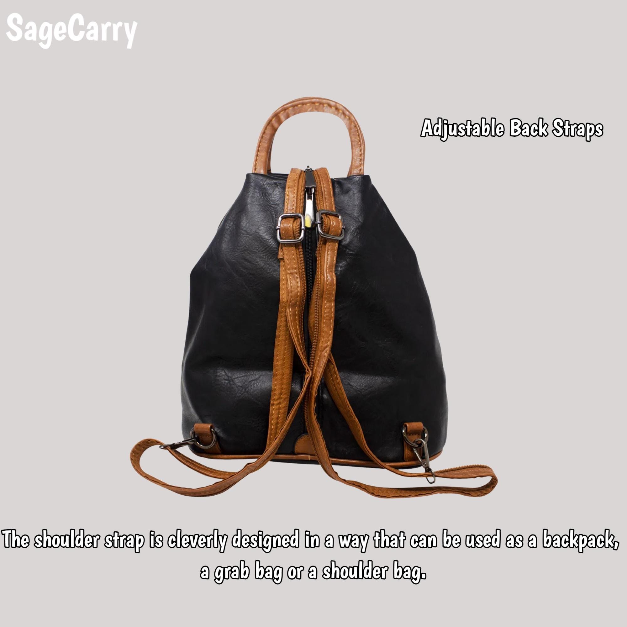 Anti-theft Vegan Leather Backpack: 3-way Convertible  display picture 1