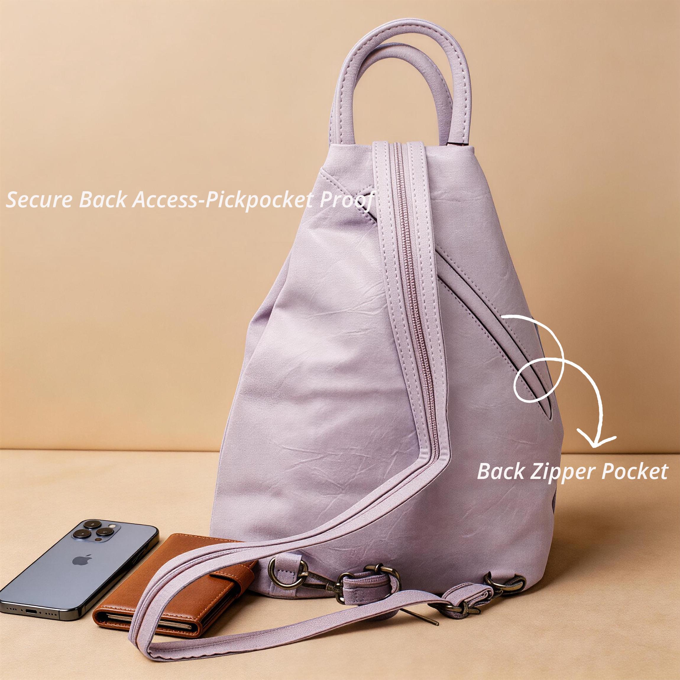 3-in-1 Anti-theft Convertible Vegan Leather Backpack  display picture 1