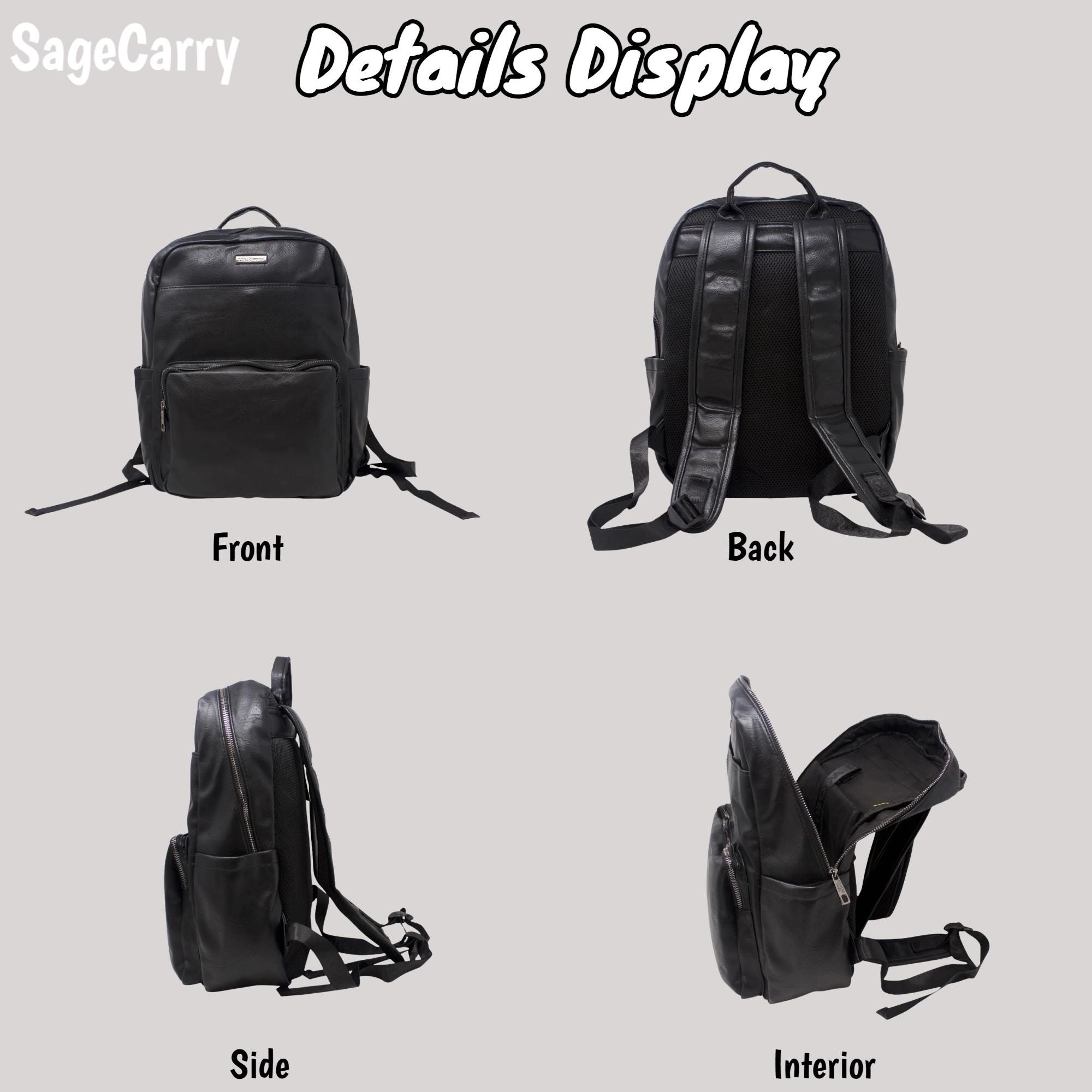 Vegan Leather Backpack with Flap and Interior Organization for Daily Use Organized Vegan Leather Backpack | Padded Tablet Pocket  main image 4