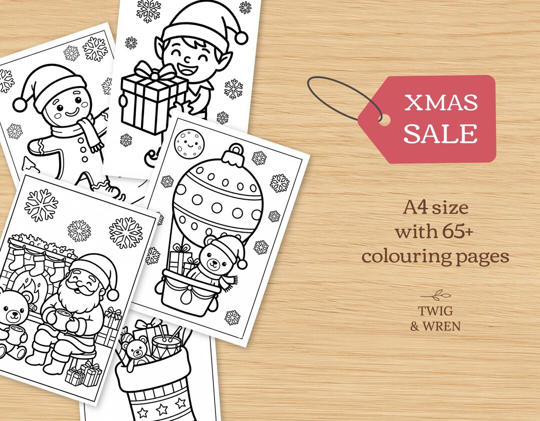 Christmas Coloring Pages – 70+ Printable Holiday Activities (PDF) - Etsy