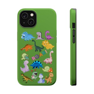 Dinosaur Magnetic Tough Cases for Kids, Cute Dino Phone Covers, Birthday Gift for Boys and Girls, Fun Cartoon Design, Toddler Accessories