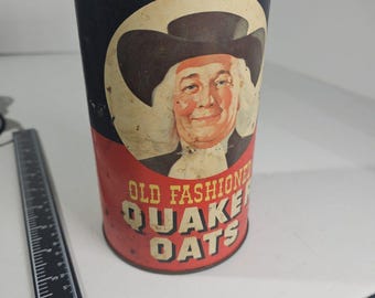 Limited Edition Vintage Old Fashioned Quaker Oats Tin Can 1982