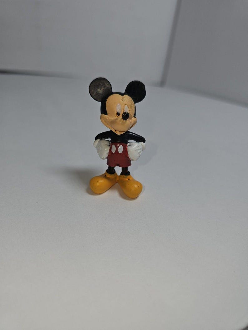 MICKEY MOUSE Disney Figure Figurine 2 1/4" Tall Hands on Hips Long Nose #0710D image 1