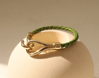 Hook Link Refined Gold Braided Bracelet (5cols)