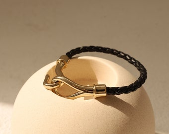 Hook Link Refined Gold Braided Bracelet (5cols)