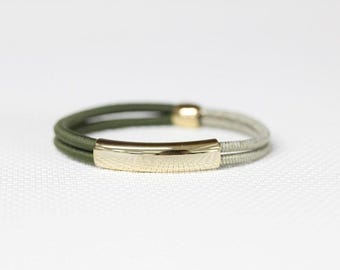 Minimal Chic Two toned Gold Metal Hairties Bracelet for Women, Ponytail Tie,Bridesmaid Hair Gift,Elastic Hairtie
