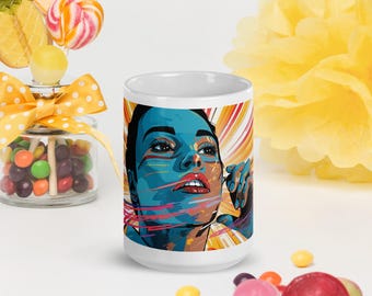 White glossy mug