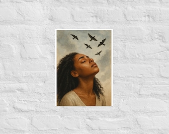 Habesha Woman Watercolor Art Print: Hopeful Ethiopian Eritrean Wall Decor