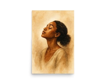 Habesha Woman Wall Art | Emotional Ethiopian Eritrean Portrait | Printable Art - Poster