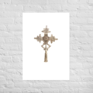 Tewahedo Orthodox Cross Poster – Eritrean & Ethiopian Christian Wall Art – Spiritual Habesha Faith Print