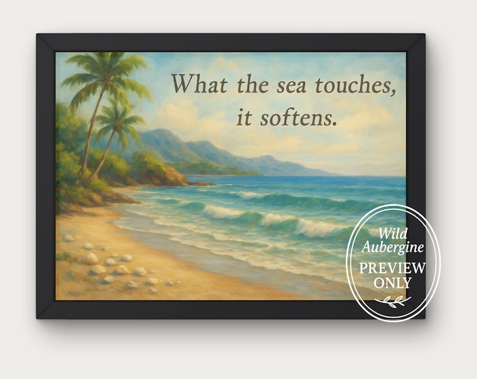 Tropical Beach & Ocean Quote  – Digital Download Wall Art | Digital Art Download | Wild Aubergine