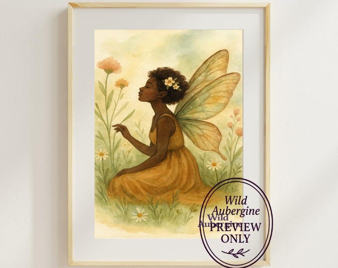 Shadowlight Fairy Wall Art | Digital Art Download | Floral Dark Fairy Printable | Boho Mystical Decor | Wild Aubergine
