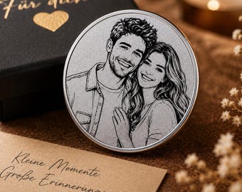 Personalisierte Metallmünze mit Foto und Gravur – individuelles Erinnerungsstück