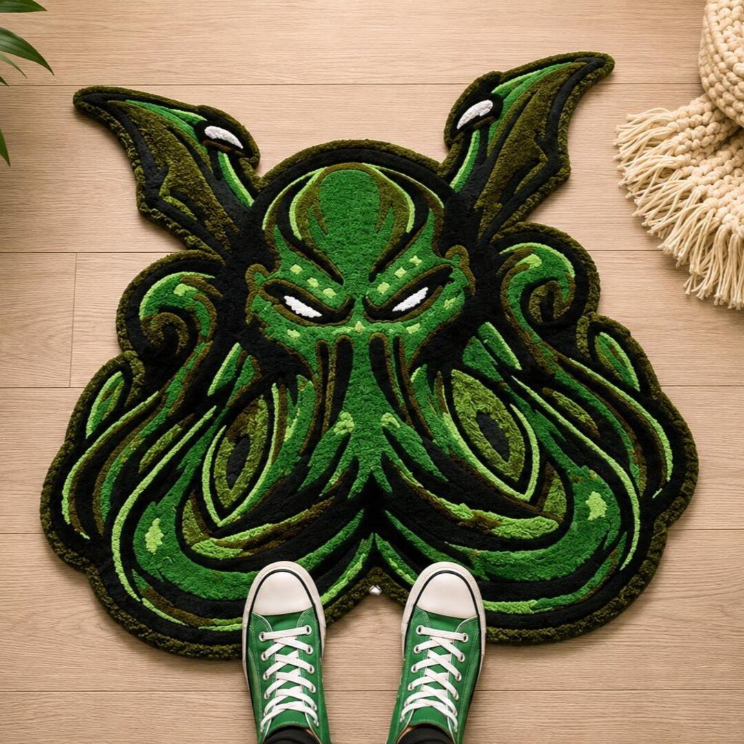 Cthulhu Rug Gamer Room Decor Fantasy Rug Horror Room Decor Geek Gift ...