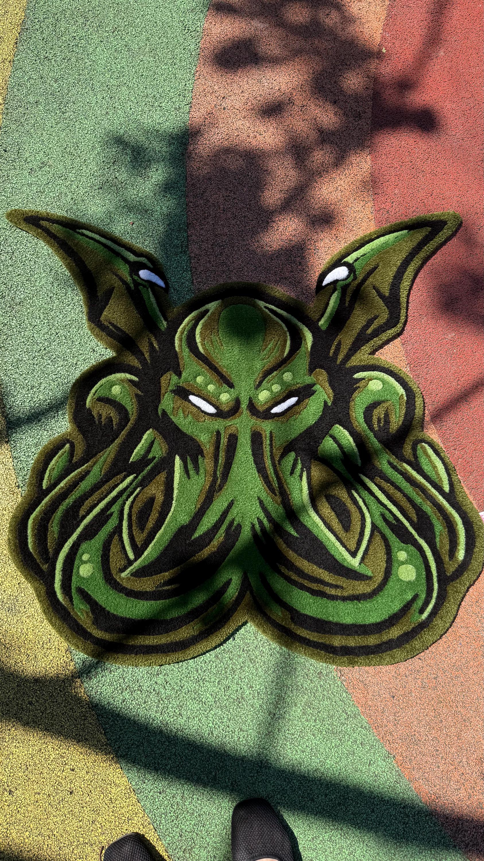 Handmade Cthulhu Rug: Tufted Squid Carpet, Gamer Room Decor - Etsy
