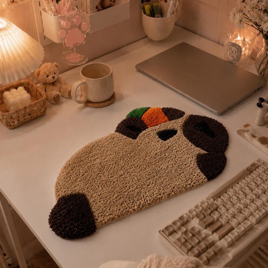 Mouse Pad Tuft Rug Capybara Mouse Pad Rug, Cute Tufted Desk Mat, Cozy Gaming Setup Decor ...