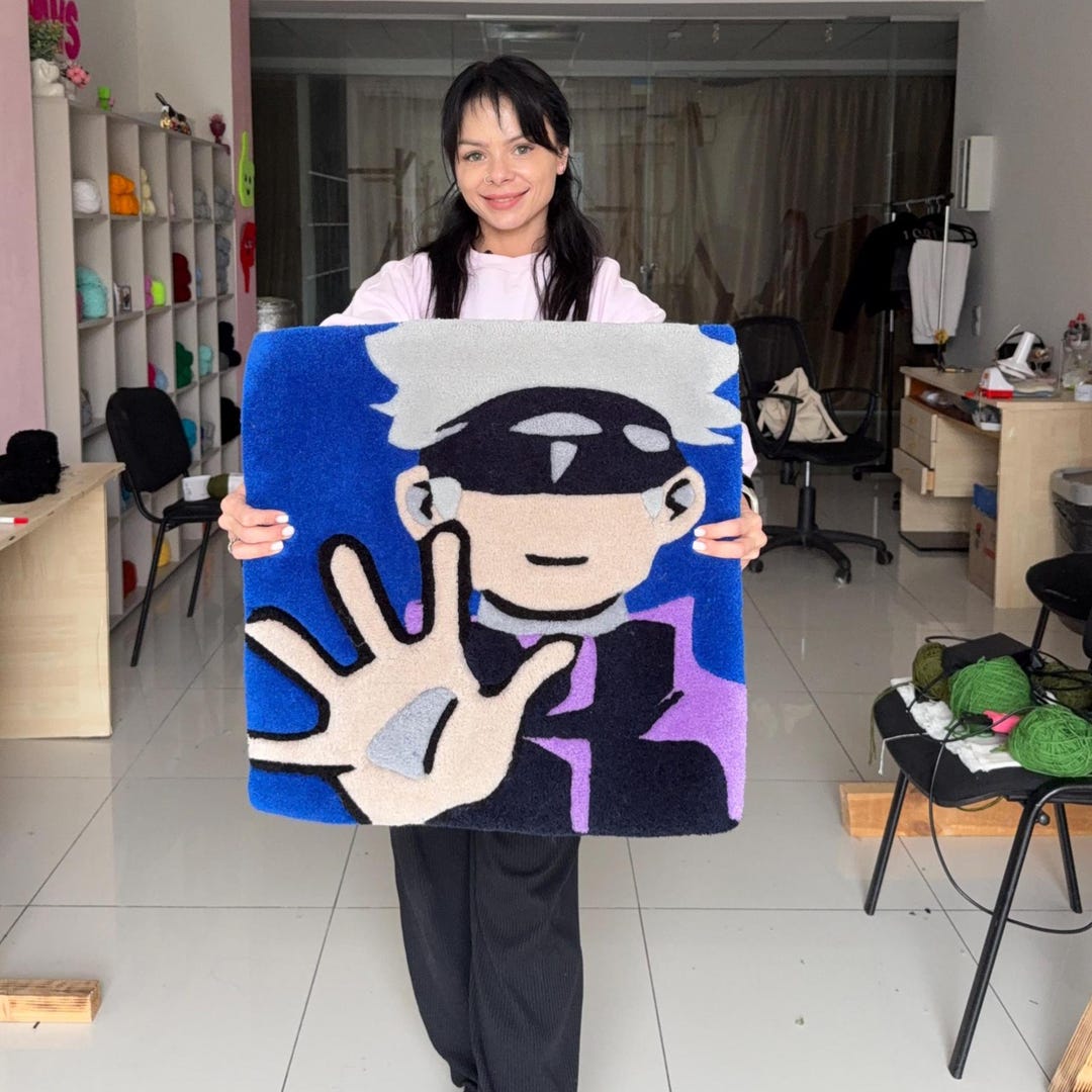 Anime Tufted Rug | Handmade Anime Character Rug | Modern Gaming Room ...