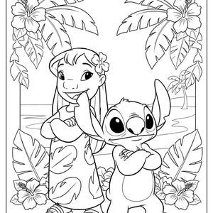 50+ Lilo & Stitch Coloring Pages | Printable Disney Coloring Book | Cute Stitch Digital Download | Kawaii Kids Activity Sheets