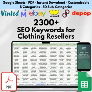 Clothing Reseller SEO Keywords List 2025 Poshmark Mercari eBay Depop Etsy Seller Tags Template Fast Listing Boost Sales Growth Profit