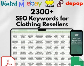 Clothing Reseller SEO Keywords List 2025 Poshmark Mercari eBay Depop Etsy Seller Tags Template Fast Listing Boost Sales Growth Profit
