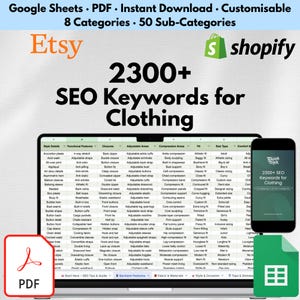 Seo Keywords For Clothing Sellers 2300 Fashion Tags For Etsy Shopify 2025 Keyword Toolkit For Product Listings Titles Descriptions