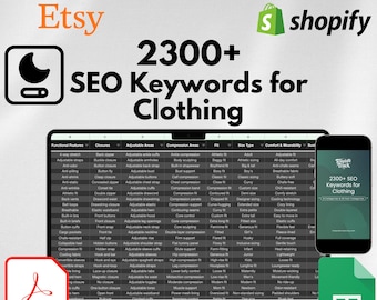 SEO Keywords Clothing Sellers 2025 Fashion Tags Etsy Shopify Listing Titles Google Sheets Dark Mode Keyword Toolkit Clothing Business Growth