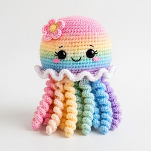 Rainbow Swirl Jellyfish Crochet Pattern, Amigurumi Sea Animal (PDF Download)