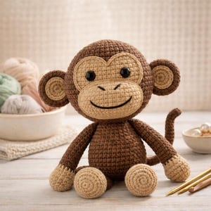 Hängender Affe Amigurumi Häkelanleitung | Easy Plüschtier PDF (Digitaler Download)