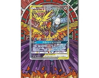 Moltres Zapdos Articuno Gx Tag Team SM210 Promo - 060/054 Vitrine de cartas de arte estendida
