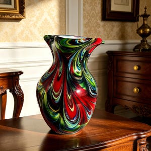 【Luciano Vistosi】MURANO フラワーベース　花瓶 レッド Murano Red Vase - Etsy