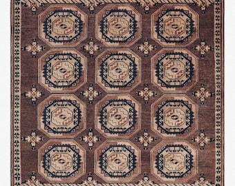 Green Turkish Vintage Hand Knotted Rug, Modern Contemporary Wool Area Rug, Handmade Indian Carpet, Large Living Room Rug, Bedroom Rug,